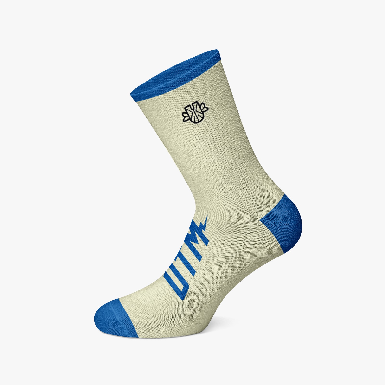 Meia BLUE GRAY (cinza/azul bordada)